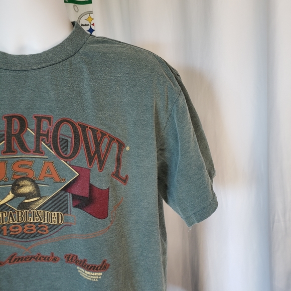 Retro Waterfowl Duck Shirt Oneita Power Tee Large - Picture 6 of 8